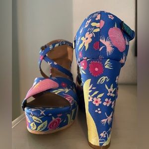 Abound floral (blue, pink, yellow) wedge sandal